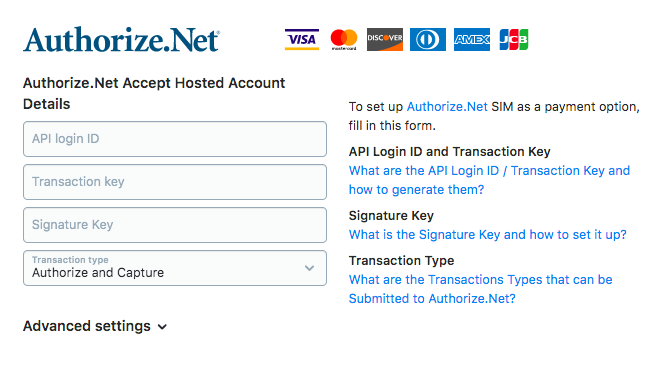 Payment Gateway Auth.net
